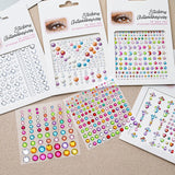 Lianfudai 3D Face Eyes Party Makeup Tattoo Sticker Acrylic Diamond Rhinestones Sticker Self-adhesive Mixed Crystal Face Decoration Sticker