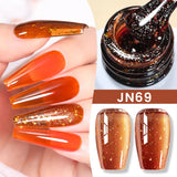 Lianfudai  Jelly Nude Gel Nail Polish 10ml Light Pink Peach Translucent Color UV Light Cure Gel Varnish Nail Art DIY at Home