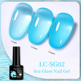 Lianfudai 7ml Translucent Jelly Amber Gel Nail Polish Brown Coloured Varnish Gel Long Lasting Semi Permanent UV Nail Art Manicure