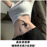 Lianfudai Sexy Tattoo Stickers Men's Temporary Fake Goth Tattoos Waterproof Heart Tatto Lasting Spider Art Cool Herb Juice Body Beauty