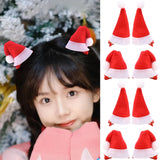 Lianfudai 1/2pcs Christmas Hair Clip Xmas Hat Hair Clips Santa Cap Duckbill Clips Cute Mini Hat Hair Barrettes Holiday Hair Accessories