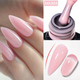 Lianfudai  7ml Dark Nude Rubber Base Gel Nail Polish Semi Permanent UV Gel LED Nail Art Varnish For Nails Manicure DIY Design