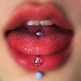 Lianfudai Tongue Nail Fashion Acrylic Tongue Ring Piercing Ear Nipple Rings Wear Lip Retro Stud Earring Puncture Jewelry