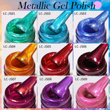 Lianfudai 7ml Metallic Gel Nail Polish Red Chrome Mirror Effect Thread Shell Nail Gel Quick Dry Semi Permanent UV Gel Nail Art