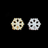 Lianfudai Hip Hop Single Snowflake Zircon Teeth Grillz 14K Gold Plated CZ Stone Tooth Caps For Women Men Body Jewelry