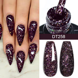 Lianfudai  7ml Dark Nude Rubber Base Gel Nail Polish Semi Permanent UV Gel LED Nail Art Varnish For Nails Manicure DIY Design