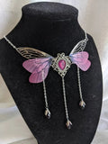 Lianfudai Enchanted Faerie Queen Necklace wing Charm goth aesthetic fashion necklaces y2k summer   jewelry