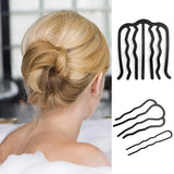 Lianfudai Black Metal Hair Fork Clip Salon Women Hairpins Combs Messy Bun Hairside Clips Side Combs Updo Sticks Hair Styling Tool Headwear