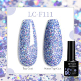 Lianfudai 7ML Aurora Top Coat Sparking Gel Nail Polish Semi Permanent UV Gel 2 In 1 Function Top Coat UV LED Nail Art Gel Varnish