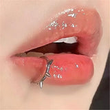 Lianfudai 1Pc Stainless Steel Fake Nose Ring Hoop Septum Rings C Clip Lip Ring Earring Fake Nose Piercing Women Body Jewelry Non-Pierced