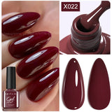 Lianfudai 7ml Metallic Gel Nail Polish Red Chrome Effect Soak Off UV Gel Varnish Semi Permanent Nail Art Manicure Base Top Coat