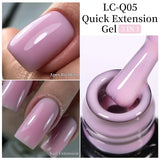 Lianfudai 7ML Jelly Pink Peach Quick Extension Gel Nail Polish Nude Transparent Color Finger Prolong Rubber Base Construction Gel