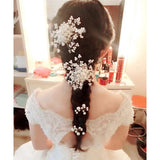 Lianfudai Women Elegant Hair Comb Clip Beautiful Floral Wedding Pearl Crystal Bridesmaid Bridal Hair Comb Hairpin Jewelry Hair Accessories