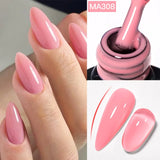 Lianfudai  7ml Dark Nude Rubber Base Gel Nail Polish Semi Permanent UV Gel LED Nail Art Varnish For Nails Manicure DIY Design