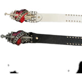 Lianfudai Hip Hop Punk Belt Fashion Personality White Wide Edge Love Casual Versatile Belt Female Fashion Y2K Couple