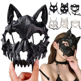 Lianfudai Halloween Skull Party Mask Anime Dragon God Skeleton Half Face Masks Bone Skull Animals Mask Cosplay Dance Prom Costume Props