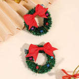 Lianfudai 2Pcs Cartoon Santa Claus Hair Clips For Girls Christmas Garland Hairpin Kids New Year Gifts Ribbon Bowknot Hairgrip Headwear