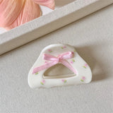 Lianfudai Cute Sweet Bow Flower Hair Claw Women Girl Bowknot Ribbon Crab Clip Y2k hark Clip Hair Clip Hair Accessories