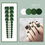 Lianfudai 24P Acrylic Toenails Tips Bright Faced Press On Nails Art Removable Fake Toenails With Glue Full Cover Artificial Toe False Nail