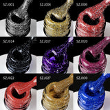 Lianfudai Disco Gel Nail Polish 30 Colors Set Reflective Glitter Gel Polish Sparkling Sequins Varnish Soak Off UV LED Nail Art Gel