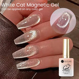 Lianfudai 15ml White Cat Magnetic Gel Super Bright Gorgeous Glitter Nail Polish Galactic Effect Moonlight Magnetic Gel Varnish