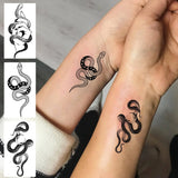 Lianfudai 18 Sheets Small Snake Temporary Tattoos For Men Women Neck Hands Fake Tattoo Stickers DIY Small Black Snake Tattoos Holiday 3D