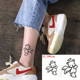 Lianfudai New Waterproof Temporary Tattoo Sticker Body Makeup Flame Finger Tattoos Smiley Black Square Rose Flower Art Flash Fake