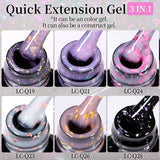 Lianfudai 7ML Gold Foil Quick Extension Gel Nail Polish Nude Purple Nail Flakes Vernis Semi Permanent UV Gel Nail Art Hard Gel