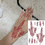 Lianfudai Brown Henna Tattoo Body Stickers for Women Henna Temporary Tattoos Lace Floral Mehndi Tattoo Waterproof Fake Tatoo Festival