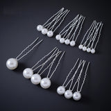 Lianfudai Fashion Metal U Shape Pearl Hairpin Clips Wedding Bridal Updo Ornaments Ancient Costume Modeling Hair Jewelry Accessories Gifts