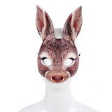 Lianfudai 3D Tiger Pig Bunny Rabbit Leopard Half Face Mask Creative Funny Animal Halloween Masquerade Party Cosplay Costume Decor