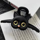 Lianfudai Cartoon Cat Hairpin for Women Black White Design Hair Clips Fashion Cute Claws Clip Fashion Hair Accessories Girls Gift