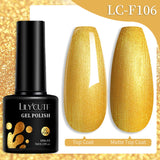 Lianfudai 7ML Quick Extension Gel Nail Polish Gold Foils Glitter Polish Vernis Semi Permanent UV Gel Nail Art Soak Off Hard Gel