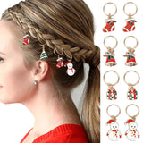 Lianfudai 12Pcs/set Fashion Christmas Hair Rings Braid Dreadlocks Bead Hair Cuffs Dread Charm Dreadlock Jewelry Hair Accessories