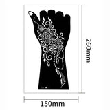 Lianfudai 2Pcs Hand Sleeve Temporary Tattoo Stencil Henna Lace Mandala Tattoo Spray Paint Templates Sheets Lotus Flowers Tattoo Sticker