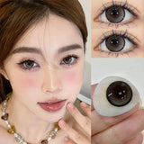 Lianfudai 1 Pair 0~-8.00 Myopia Lenses Colored Contact Lenses with Degree High Quality Natural and Beautiful Pupils New Soft Lenses