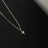 Lianfudai Simple Trendy Star Hollow Choker Necklace Pendant Neck Jewelry Accessories Women Men's Fashion Party Chain Necklace