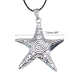 Lianfudai Chunky Pentagram Necklace Jewelry Gift for Women Mens Exaggerate Y2K Star Charm Necklace Clavicle Chain Jewelry Gift  Dropship