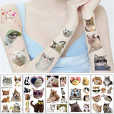 Lianfudai 10Pcs/set Kawaii Love Cat Temporary Tattoo Stickers Cute Cat Children Waterproof Tattoo For Kids Funny Birthday Gift