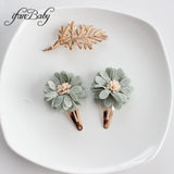 Lianfudai Fashion Flower BB Hair Clips Pin Headwear For Baby Kids Girl Hair Accessories 2 PCS/SET