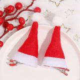 Lianfudai 1/2pcs Christmas Hair Clip Xmas Hat Hair Clips Santa Cap Duckbill Clips Cute Mini Hat Hair Barrettes Holiday Hair Accessories