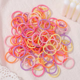 Lianfudai 100pcs Baby 2cm Colorful Rubber Band Does Not Hurt The Hair Small Thumb Ring High Elastic Thread Toddler Kids Scrunchies Set