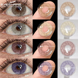 Lianfudai 1Pair New Colored Contact Lenses for Eyes High Quality Brown Lenses Green Contacts Fashion Cosmetic Gray Eye Contacts