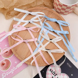 Lianfudai 2-12pcs Silk Sash Long Bow Hair Clip Trend Ribbon Hairpins Barrettes Headband Women Girls Headwear Accessories Wedding Jewelry