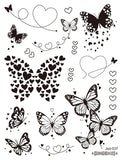 Lianfudai Size:158*120mm New Butterfly Tattoo Plain Flower Sexy Finger Collarbone Dark Waterproof Temporary Tattoo Sticker