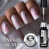 Lianfudai 5ml Metallic Liner Gel Nail Polish Chrome Super Bright Mirror Effect Painting Drawing Line French Gel Nail Art Varnish