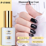 Lianfudai Top Coat- 15ML No Wipe Top Coat Gel Nail Polish High Gloss Shine Finish Long Lasting Home DIY Professional Manicure