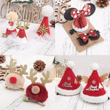 Lianfudai Christmas Hair Clips for Girls Festival Gift Hat Hairpin Cute Deer Pine Cones Ear Hairpins Adult Headwear Hair Accessories