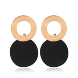 Lianfudai Korean Fashion Geometric Earrings Simple Round Pendant Earrings Irregular Personality Eardrop For Women Ear Ornaments