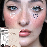 Lianfudai 6pcs/box Face Fake Freckles Tattoo Sticker Freckle Makeup Patch Waterproof Long-lasting Natural Freckle One-time Tattoo Stickers